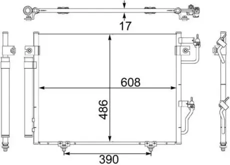 AC475001S Конденсатор, система кондиціонування повітря MAHLE / KNECHT подбор по vin на Brocar