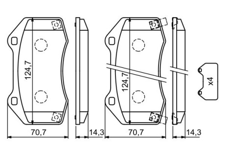 0986494718 Колодки торм. передние Corsa D/E BOSCH підбір по vin на Brocar