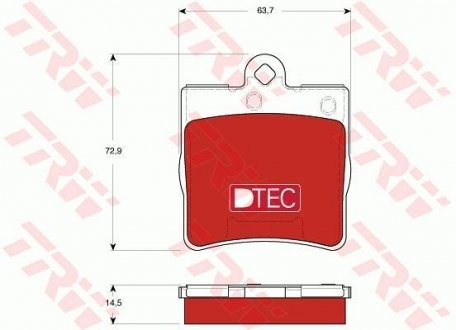 GDB1545DTE Комплект тормозных колодок TRW підбір по vin на Brocar