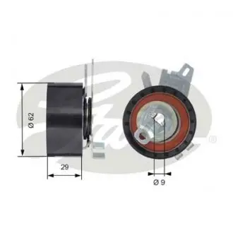 T43145 Ролик ГРМ Citroen Jumpy/Peugeot Expert 2.0 16V 07- (натяжний) (62х29) GATES підбір по vin на Brocar