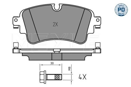 0252230817PD Колодки гальмівні AUDI T. A4/A5/Q5/Q7 1,4-3,0 15- MEYLE підбір по vin на Brocar