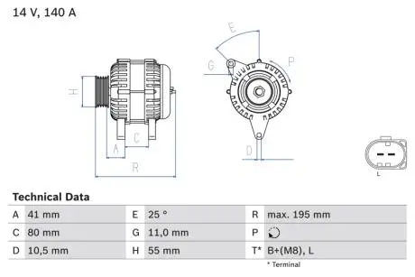 0986046210 Генератор BOSCH подбор по vin на Brocar