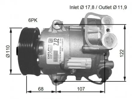 32781 Компрессор кондиционера Opel Astra J 1.7CDTI 09-15 NRF подбор по vin на Brocar