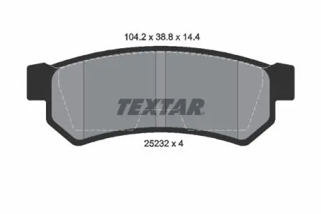 2523201 Колодки гальмівні (задні) Chevrolet Lacetti/Nubira 05- (Sumitomo) Q+ TEXTAR підбір по vin на Brocar