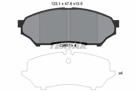 2348701 Гальмівні колодки, дискове гальмо (набір) TEXTAR підбір по vin на Brocar