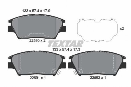 2259001 KLOCKI HAM. SSANGYONG P. TIVOLI/XLV 1,6 15- TEXTAR підбір по vin на Brocar