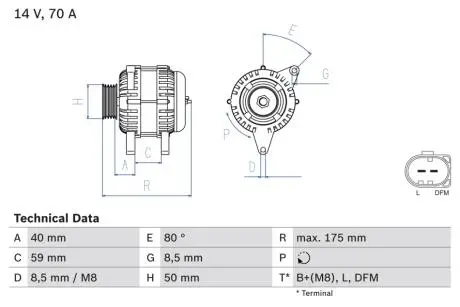 0986042620 Генератор BOSCH підбір по vin на Brocar