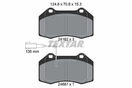 2416202 Гальмівні колодки, дискове гальмо (набір) TEXTAR підбір по vin на Brocar