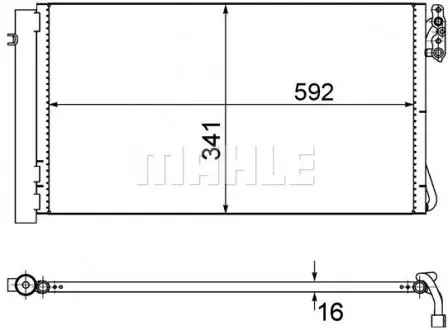 AC414001S Радіатор кондиціонера BMW 3 (E90/E91)/X1 (E84)/1.6-3.0D 04-16 MAHLE / KNECHT підбір по vin на Brocar