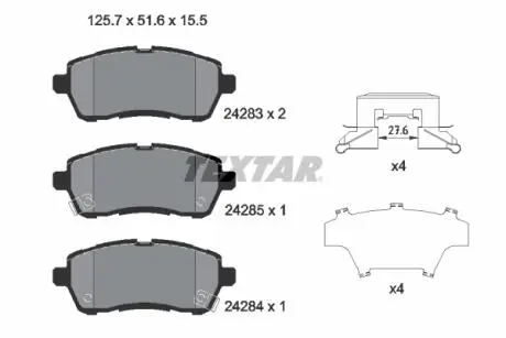 2428303 Тормозные колодки дисковые TEXTAR подбор по vin на Brocar
