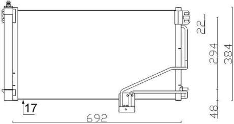 AC347001S Радіатор кондиціонера C-Class W203/S203/CL203 1.8-5.4 00-11 MAHLE / KNECHT підбір по vin на Brocar