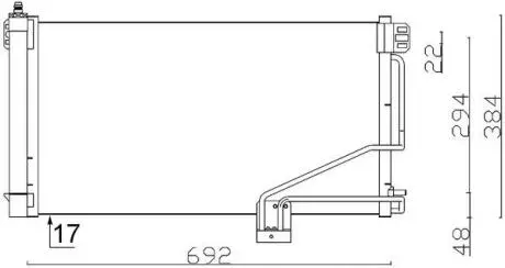 AC347001S Радіатор кондиціонера C-Class W203/S203/CL203 1.8-5.4 00-11 MAHLE / KNECHT підбір по vin на Brocar