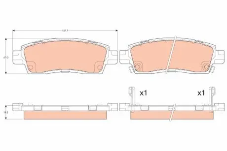 GDB4455 Гальмівні колодки дискові CHEVROLET Traiblazer &quot;R &quot;01-08 TRW підбір по vin на Brocar