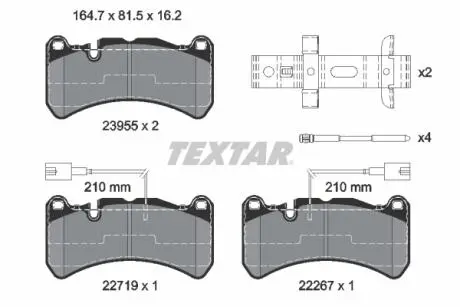 2395503 Гальмівні колодки TEXTAR підбір по vin на Brocar