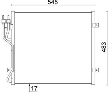 AC545000S SKRAPLACZ KLIMATYZACJI JEEP CHEROKEE 01-08 MAHLE / KNECHT підбір по vin на Brocar