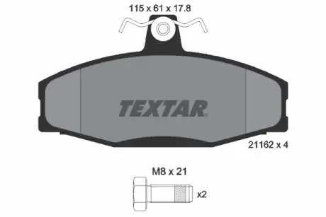 2166201 Тормозные колодки дисковые TEXTAR подбор по vin на Brocar