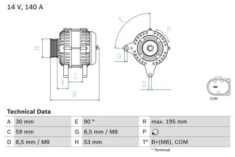 0986083790 Генератор BOSCH підбір по vin на Brocar