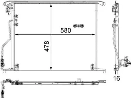 AC334000S Конденсатор, система кондиціонування повітря MAHLE / KNECHT підбір по vin на Brocar