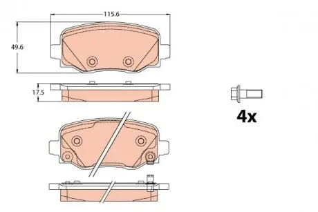 GDB2116 Дисковые тормозные колодки, комплект TRW подбор по vin на Brocar