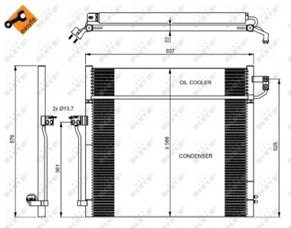 350080 Радиатор кондиционера (с осушителем) MB GL-class (X164)/GLE (W166) 12-18 (OM642/OM651/M276/M278) NRF подбор по vin на Brocar