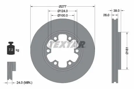 92059000 Гальмівний диск TEXTAR підбір по vin на Brocar