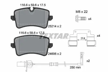 2521405 Комплект тормозных колодок, дисковый тормоз TEXTAR подбор по vin на Brocar