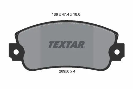 2095005 Гальмівні колодки, дискове гальмо (набір) TEXTAR підбір по vin на Brocar