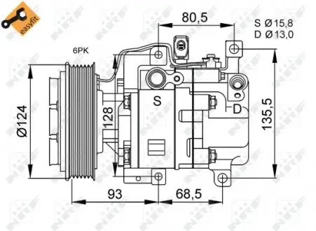 32408 Компрессор кондиционера Mazda 3/6/CX-7 02-13 NRF підбір по vin на Brocar