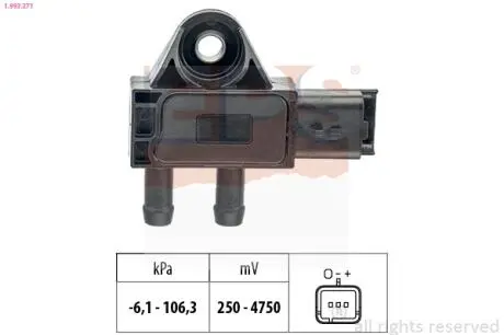 1993271 Датчик тиску повітря Citroen/Peugeot 1.6 hdi,2.0 hdi,2.2 hdi, Fiat Scudo, Mitscubishi Outlander EPS підбір по vin на Brocar