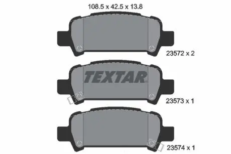 2357202 Колодки тормозные (задние) Subaru Impreza/Outback/Forester 95- (Akebono) TEXTAR подбор по vin на Brocar