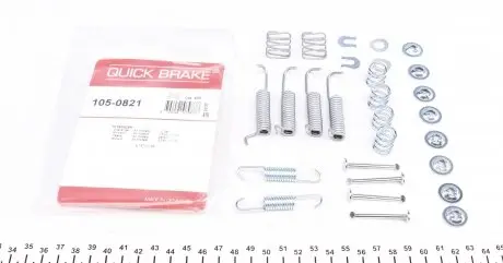 1050821 Комплект пружинок колодок ручника Mitsubishi Pajero I-IV/Pajero Sport 89- (Akebono) QUICK BRAKE підбір по vin на Brocar