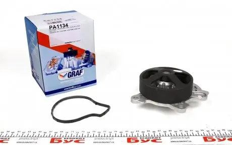 PA1134 Помпа воды Toyota Avensis/Auris/Corolla/Rav4 1.6/1.8/2.0 07- (B/B) (7 лоп) GRAF подбор по vin на Brocar
