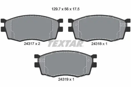 2431701 Колодки гальмівні (передні) Kia Rio/Hyundai Accent 05- (Mando) Q+ TEXTAR підбір по vin на Brocar