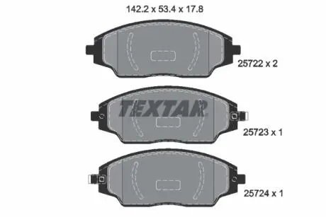 2572201 Тормозные колодки дисковые TEXTAR подбор по vin на Brocar