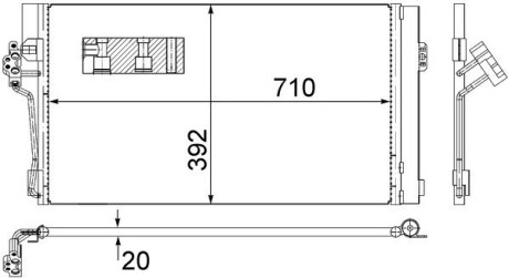 AC762000S Радіатор кондиціонера MB Vito (W639) 2.2CDI 03-08 MAHLE / KNECHT підбір по vin на Brocar