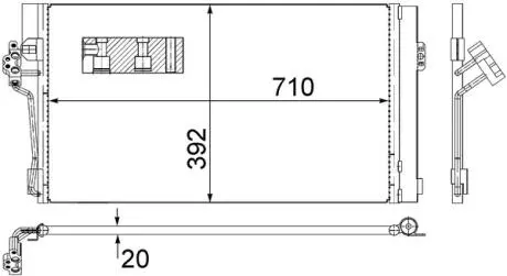 AC762000S Радіатор кондиціонера MB Vito (W639) 2.2CDI 03-08 MAHLE / KNECHT підбір по vin на Brocar