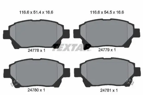2477801 Комплект тормозных колодок, дисковый тормоз TEXTAR подбор по vin на Brocar