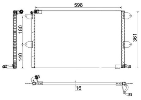 AC171001S SKRAPLACZ KLIMATYZACJI VW POLO/SEAT IBIZA MAHLE / KNECHT підбір по vin на Brocar