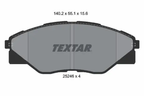 2524601 Комплект гальмівних колодок, дискове гальмо TEXTAR підбір по vin на Brocar
