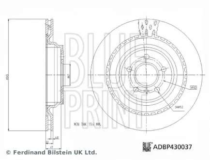 ADBP430037 Тормозной диск BLUE PRINT підбір по vin на Brocar