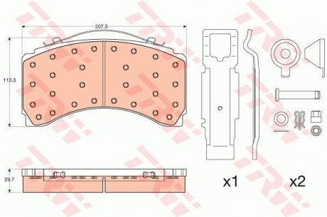 GDB5110 Гальмівні колодки, дискові TRW підбір по vin на Brocar