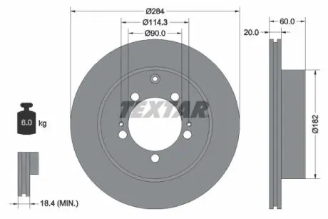 92134700 Гальмівний диск TEXTAR підбір по vin на Brocar