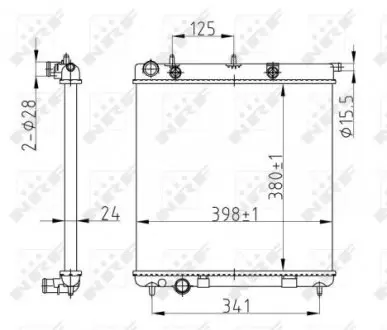 50429A Радиатор охлаждения Citroen C2/C3/C4/Peugeot 1007/2008/207 1.0-1.6 02- NRF подбор по vin на Brocar