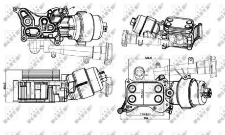 31326 Радиатор масляный Fiat Doblo 1.3D/1.4 04- (теплообменник) NRF подбор по vin на Brocar