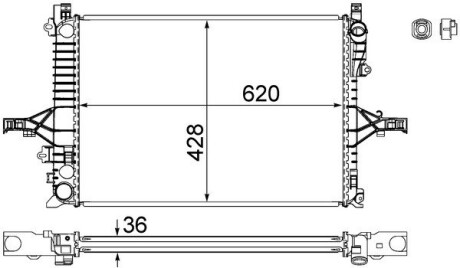 CR1546000S Радіатор системи охолодження MAHLE / KNECHT підбір по vin на Brocar