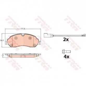 GDB2117 Колодки гальмівні (передні) Ford Transit 2.0/2.2 TDCi 13- (Lucas) TRW підбір по vin на Brocar
