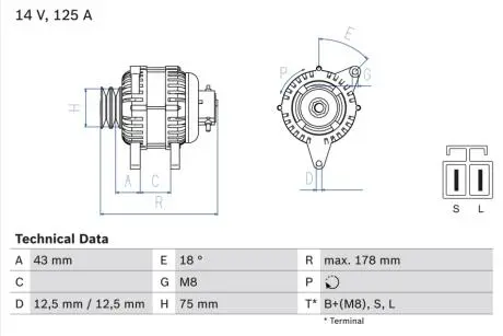 0986045611 Генератор BOSCH підбір по vin на Brocar