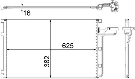 AC551001S Радіатор кондиціонера VOLVO C30-V50 04- MAHLE / KNECHT підбір по vin на Brocar