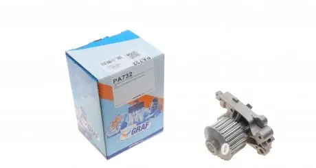 PA732 Помпа води Mitsubishi Colt/Lancer 1.6/16V 96-03/Pajero 1.8GDI 98-00/Pinin 2.0 99- (24z)(R/B)(8лоп) GRAF підбір по vin на Brocar