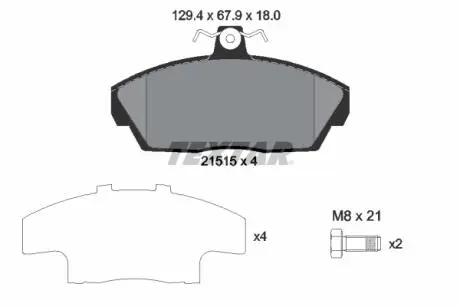 2151504 Колодки гальмівні (передні) Land Rover Freelander 1.8/2.0 D/2.5 98-06 (Lucas) TEXTAR підбір по vin на Brocar